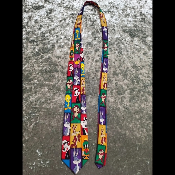 1996 Vintage Looney Tunes Mania Character Tie - Picture 1 of 5